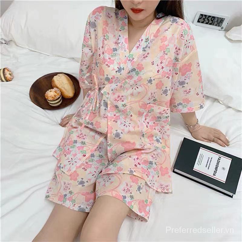 Bộ Pijama Kiểu Kimono Phong Cách Nhật Bản Cho Nữ 200 Mỗi Ngày Eb8L