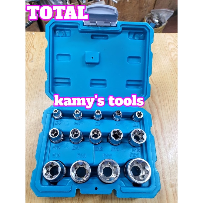 Bộ 14 Đầu Tuýp Loại E Total Chính Hãng E4-E24 model THKTETS0114