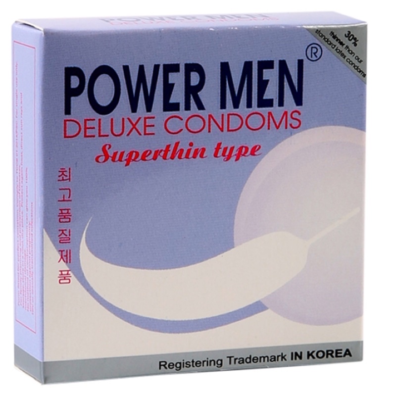 Bao cao su POWER MEN siêu mỏng truyền nhiệt hộp 3 cái