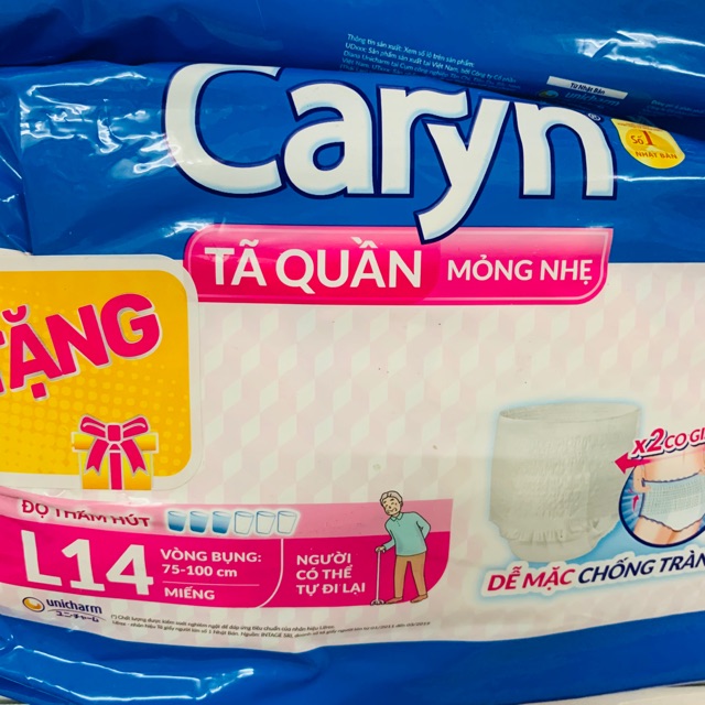 Tã Quần Caryn size M16 và L14