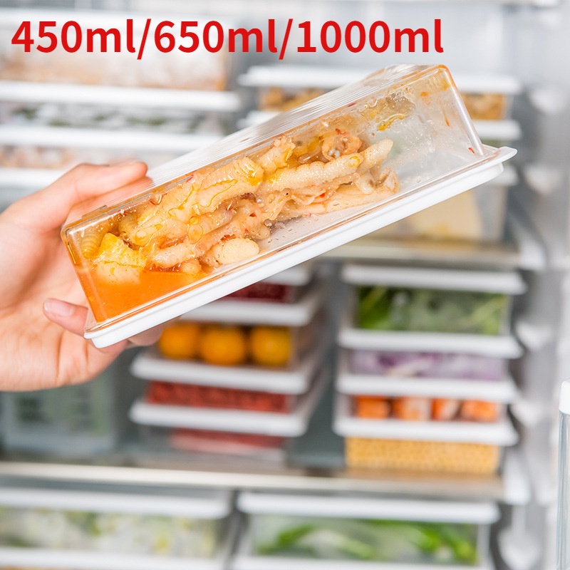 Hộp Nhựa 450/650/1000ml Đựng Thực Phẩm Trong Tủ Lạnh