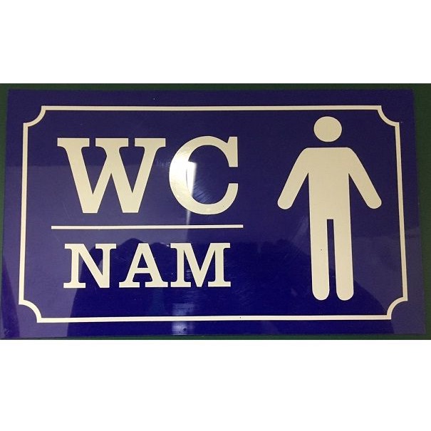 Biển chỉ dẫn nhà vệ sinh nam nữ 15x20cm