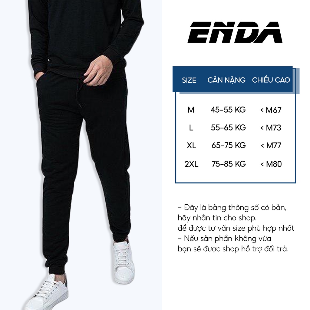 Quần Jogger nỉ Enda Store Quần thể thao nam basic