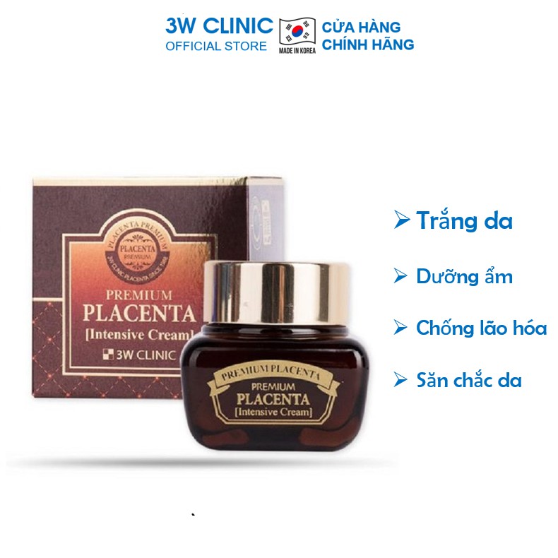 Kem dưỡng da chống lão hóa làm trắng dưỡng ẩm Chiết xuất từ nhau thai cừu 3W Clinic Hàn Quốc 50ml