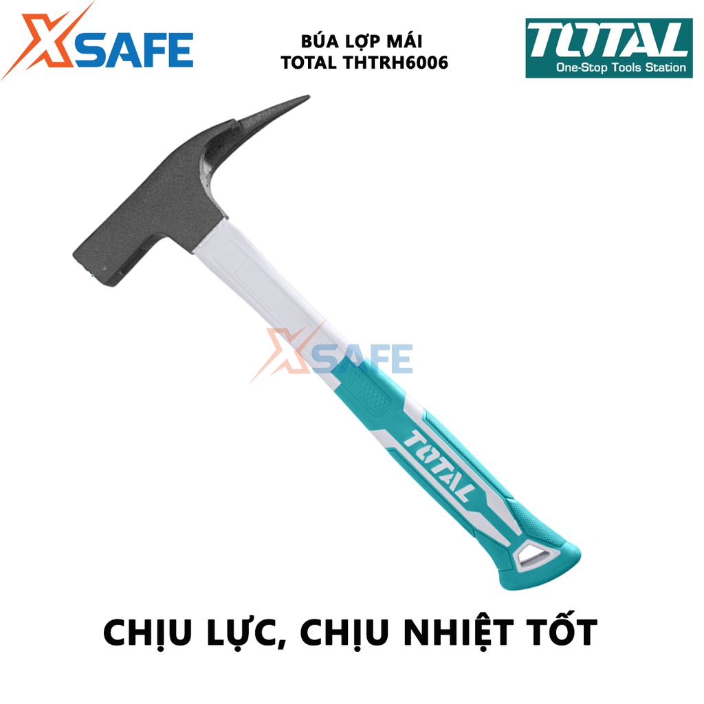 Búa lợp mái TOTAL THTRH6006 Búa cầm tay trọng lượng 600g, đầu búa rèn nguyên khối, chịu nhiệt, thép carbon 45#