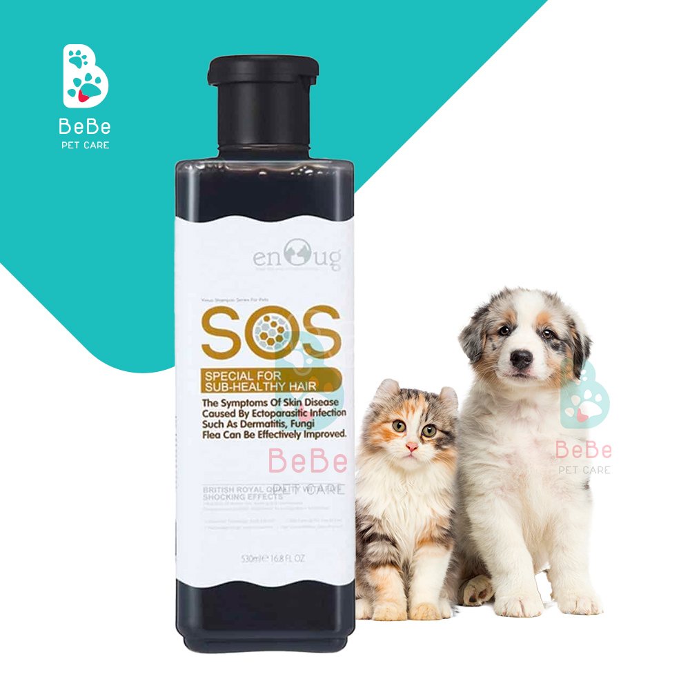 SOS - Sữa Tắm Khử Khuẩn &amp; Dưỡng Lông Mềm Mượt Cho Chó Mèo 530ml
