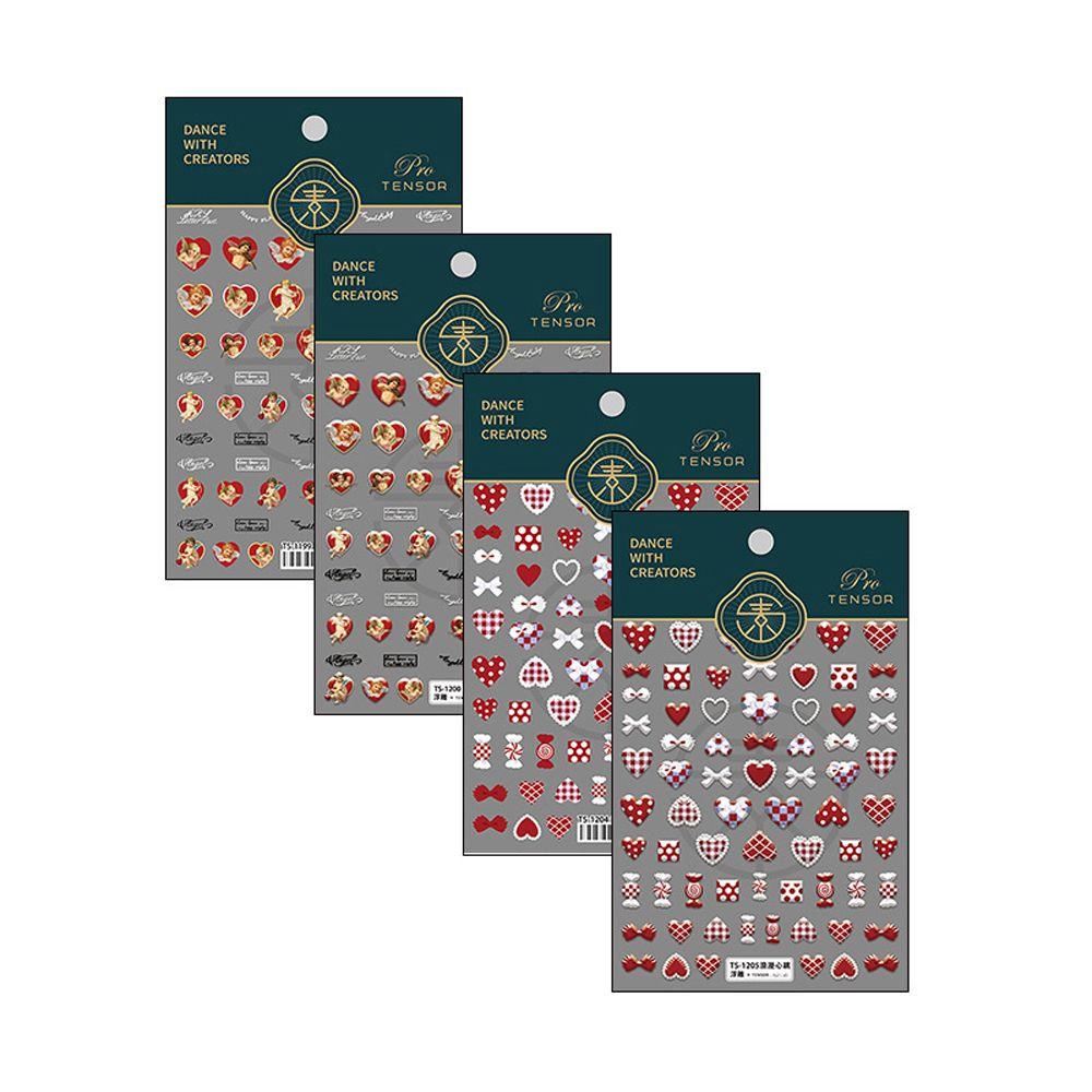 Miếng Dán Trang Trí Móng Tay Tự Dính Họa Tiết Trái Tim / Thiên Thần / Nơ Xinh Xắn