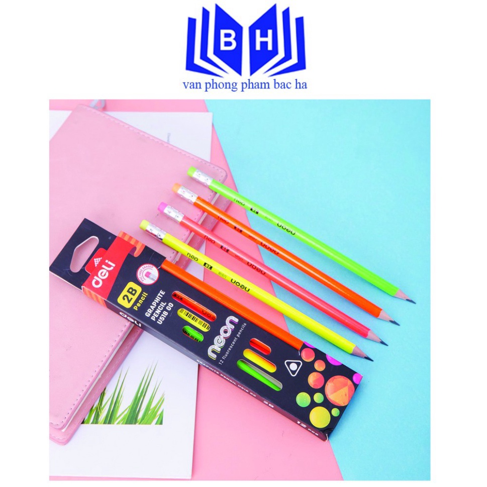 Bút Chì 2B Deli-EU51800  Bút Đẹp Dùng Để Luyện Chữ Tập Vẽ Hội Họa