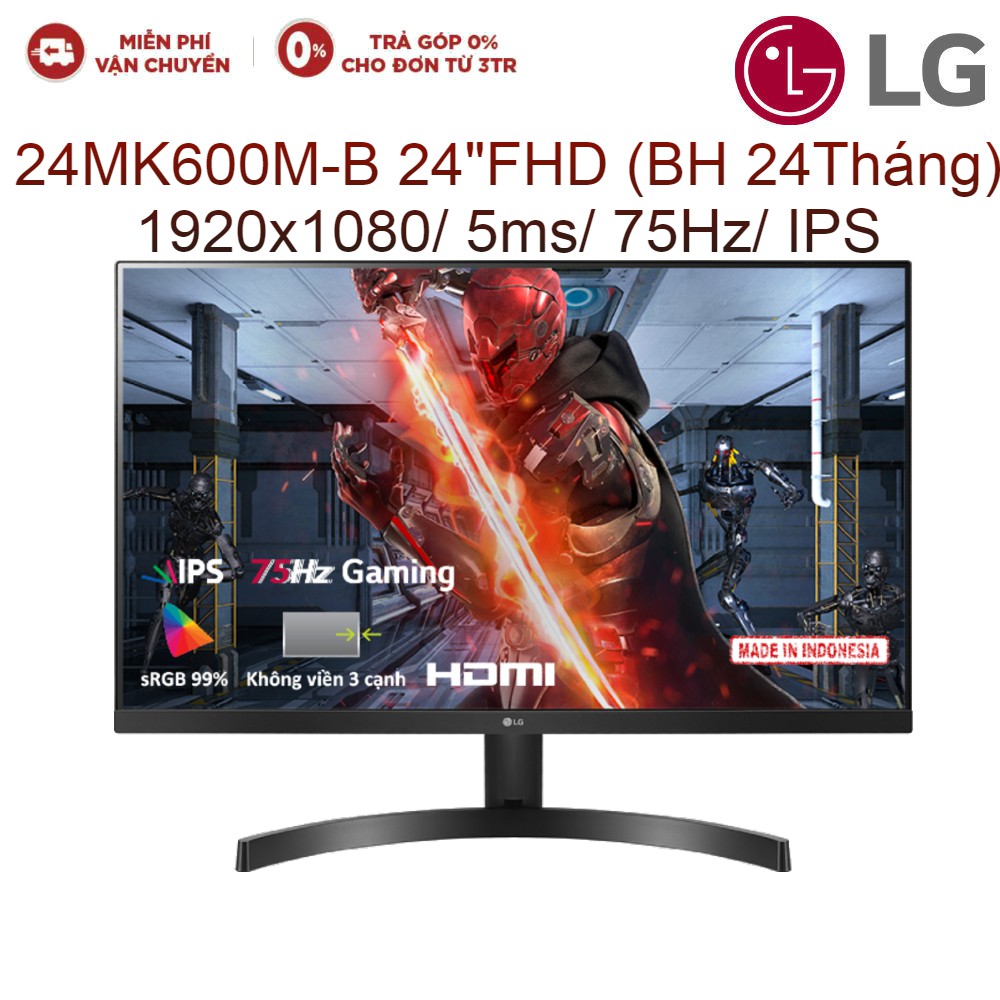 Màn hình máy tính LCD LG 24MK600M-B 24&quot; FHD 5ms 75Hz IPS Radeon FreeSync