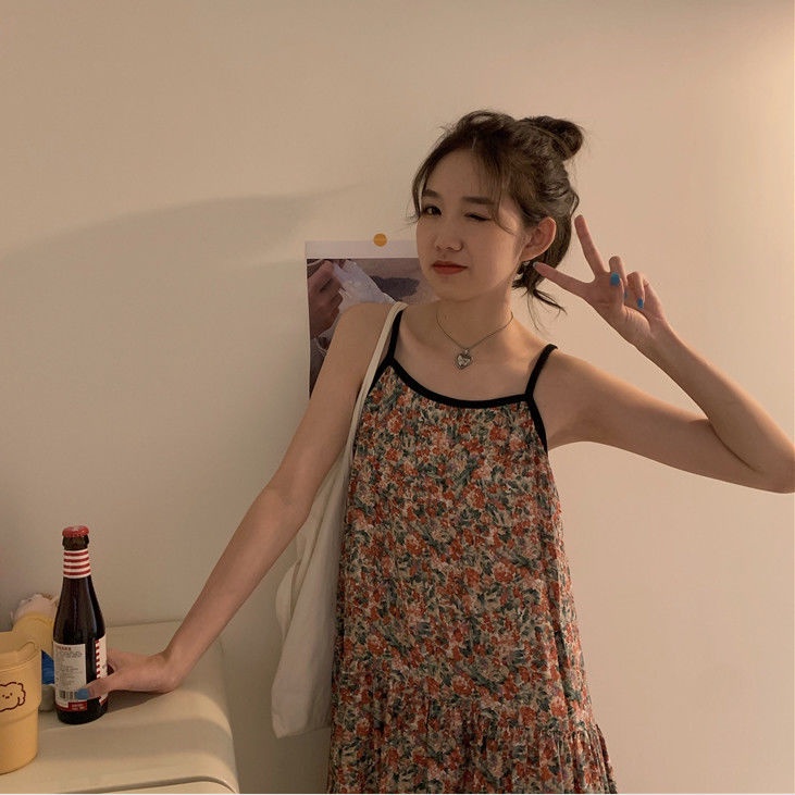 Đầm Ngủ Hai Dây Họa Tiết Hoa Thời Trang Mùa Hè Mới 2022 Dành Cho Bạn Nữ