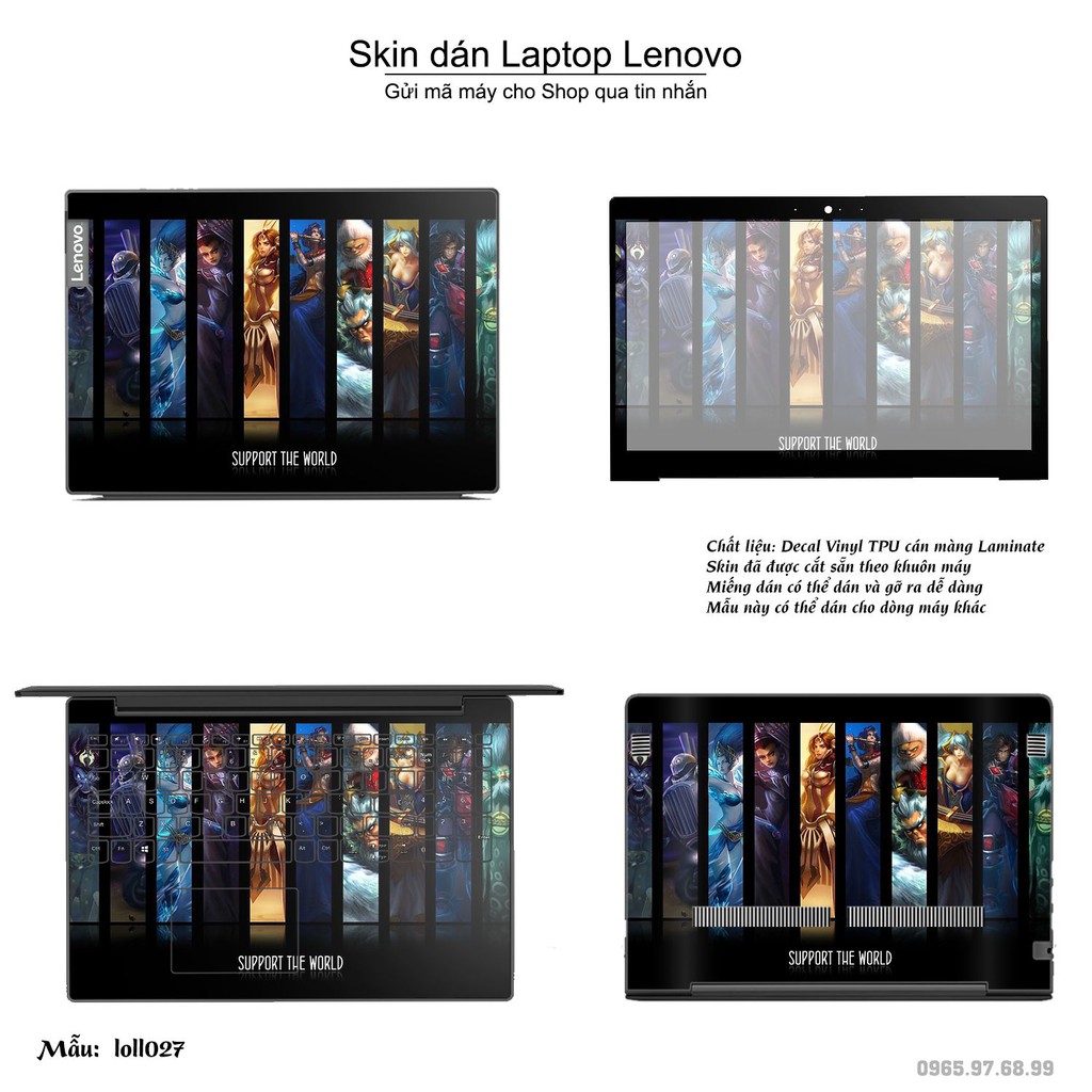 Skin dán Laptop Lenovo in hình Liên Minh Huyền Thoại nhiều mẫu 3 (inbox mã máy cho Shop)