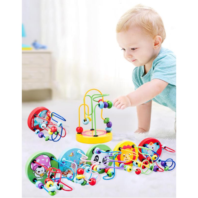 Đồ chơi luồn hạt gỗ cho bé phát triền tư duy giáo dục
