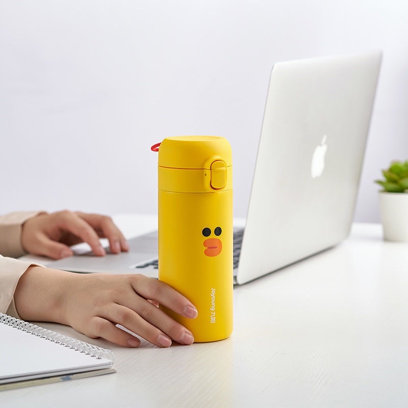 Bình nước giữ nhiệt gấu brown, vịt sally Joyoung Line Friends