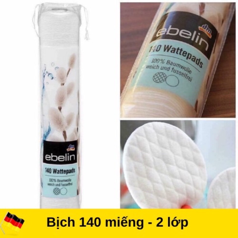 Bông tẩy trang ebelin [ Hàng Đức] 140 miếng