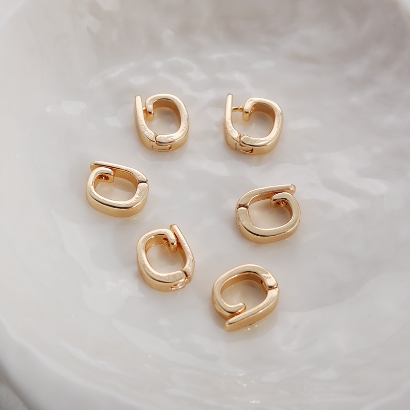 Khóa Cài Hạt Dưa Kích Thước 8 * 9mm Bằng Đồng 14k Màu Vàng Kim Làm Mặt Dây Chuyền