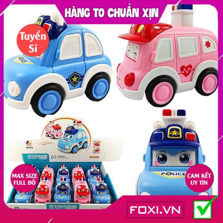 Xe đồ chơi cảnh sát police FOXI màu hồng và màu xanh siêu Đồ chơi trong nhà dễ thương cho các bé