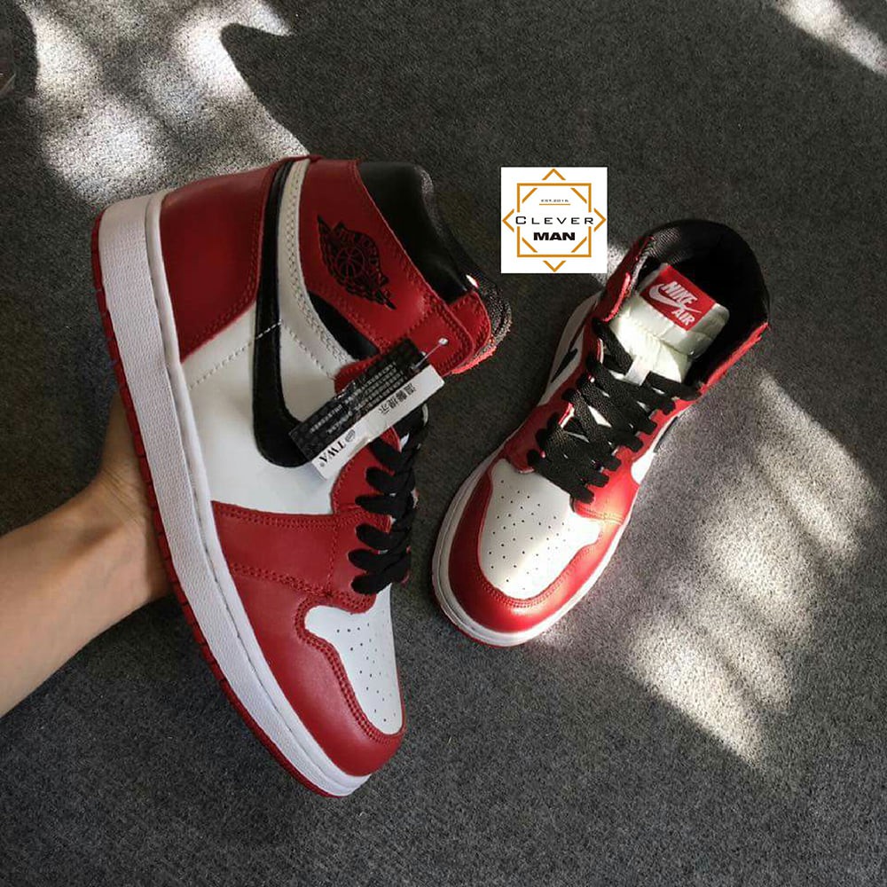 Giày Thể Thao AIR JORDAN 1 Retro High Chicago Đỏ Trắng Cao Cổ Clever Man Store