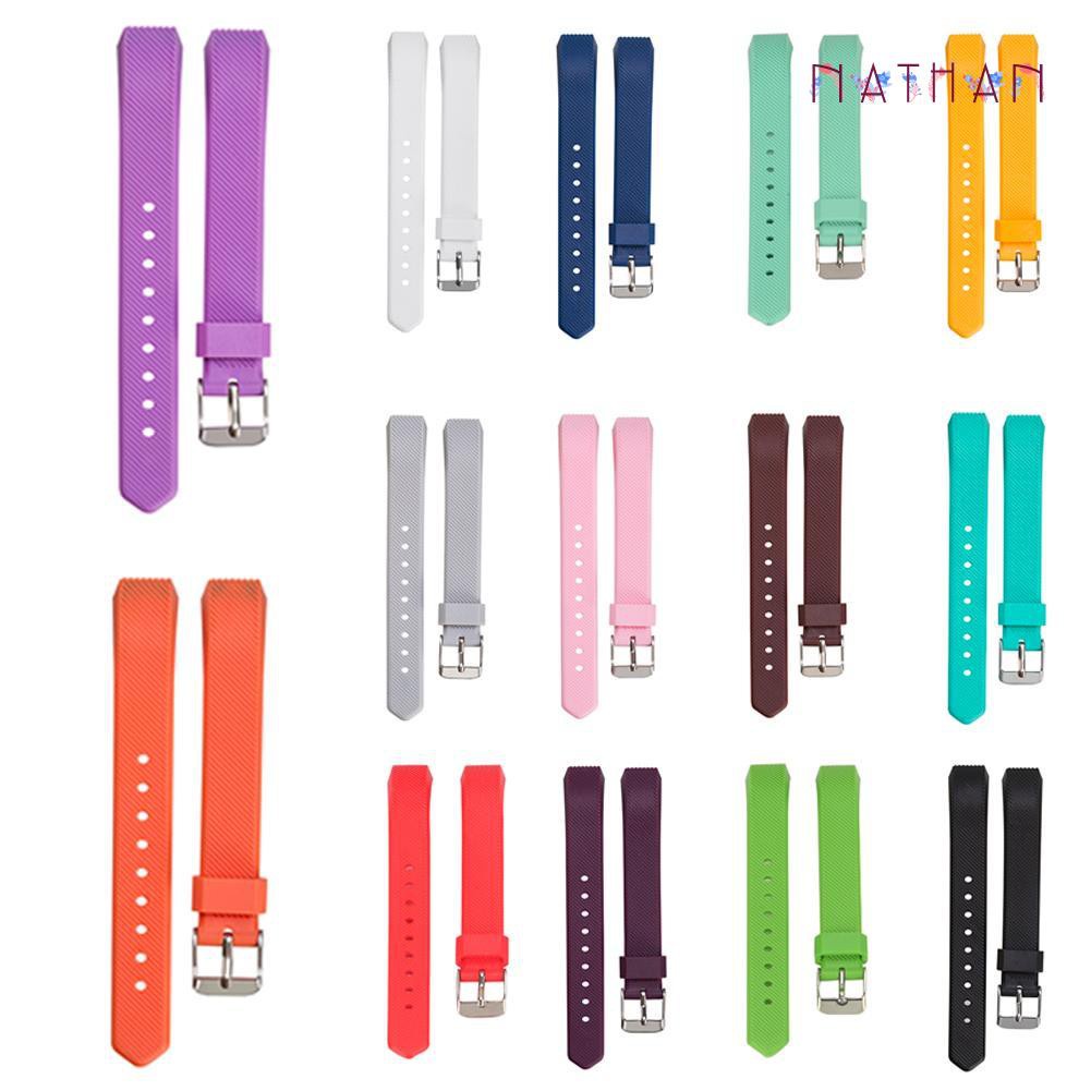 Dây Đeo Thay Thế Chất Liệu Silicon Màu Trơn Thời Trang Cho Fitbit Alta