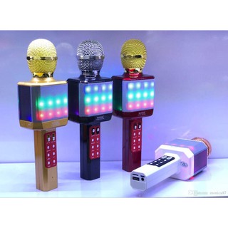 Micro Karaoke WS-1828 Kèm Loa Hát + Đèn Led