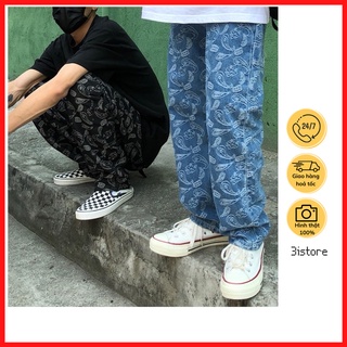[Hàng Sẵn + Video Tự Quay ] Quần Jean HipHop Hoạ Tiết Badana Dáng Suông Trendy 2021