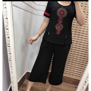 [Giảm giá hôm nay] Đồ bộ trung niên Ống rộng lỡ thiết kế