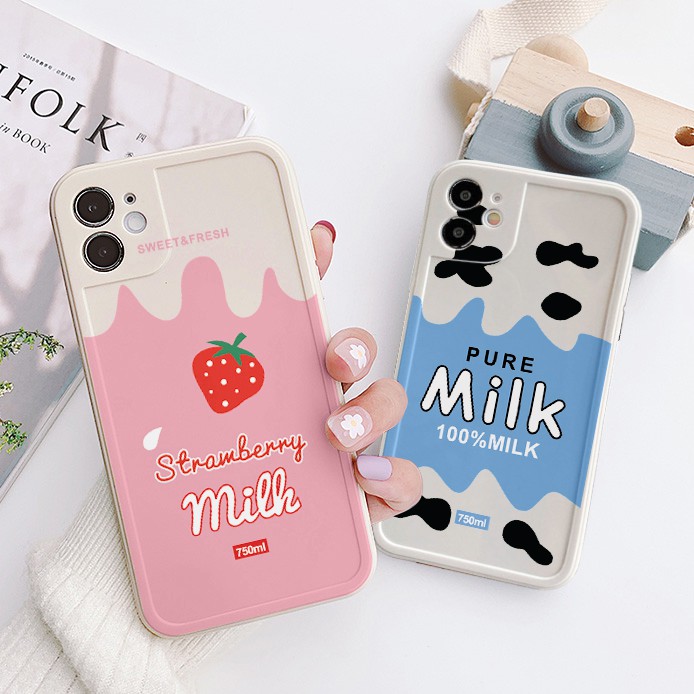 Ốp lưng iphone viền nổi bóng milk 6/6plus/6s/6splus/7/7plus/8/8plus/x/xr/xs/11/12/pro/max/plus/promax-Awifi B5-3