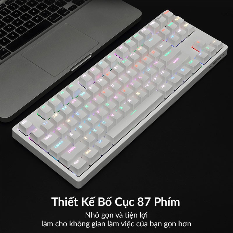 Bàn Phím Cơ Gaming FL-ESPORTS F11 Keycap PBT, Kết Nối Bluetooth &amp; Dây Cáp, Đèn Nền RGB, Windows/MacOS/iOS/Android