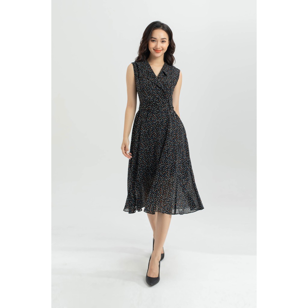 Đầm xòe cổ 2 ve nữ IVY moda MS 41M6235