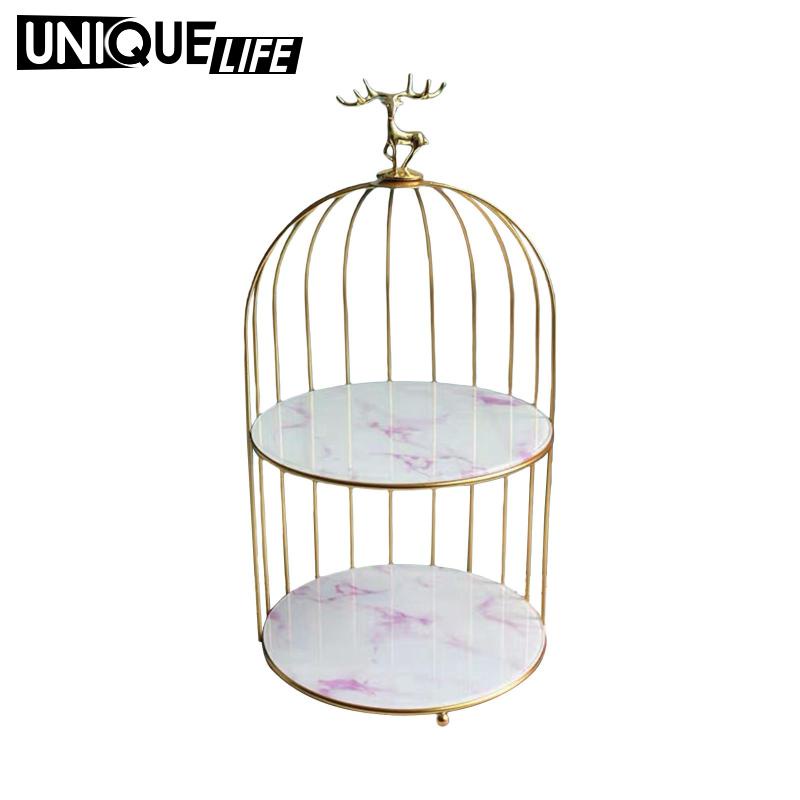 Hộp Sắt Đựng Nước Hoa Mỹ Phẩm Hình Lồng Chim Phong Cách Bắc Âu Lưu Niệm Để Bàn Phòng Ngủ Nữ Tính