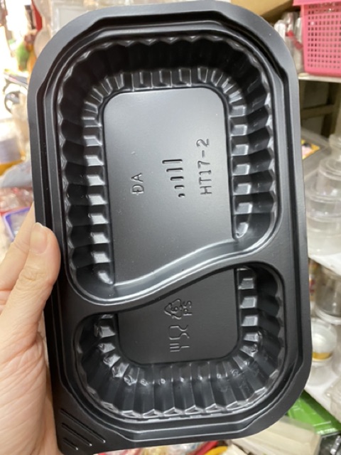 50 cái hộp nhựa đựng salad thức ăn HT17 loại 1 ngăn hoặc 2 ngăn