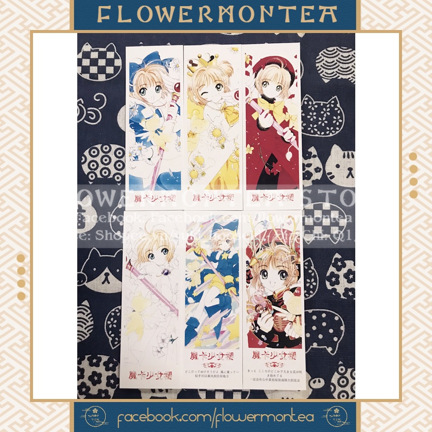 Set 6 Thẻ Đánh Dấu Sách | Bookmark Giấy - Cardcaptor Sakura | Thủ Lĩnh Thẻ Bài
