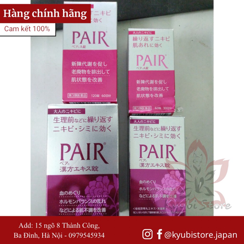 [Nhật nội địa] Viên uống Pair A giảm mụn bọc, mụn viêm, mụn trứng cá, mụn cám Nhật Bản