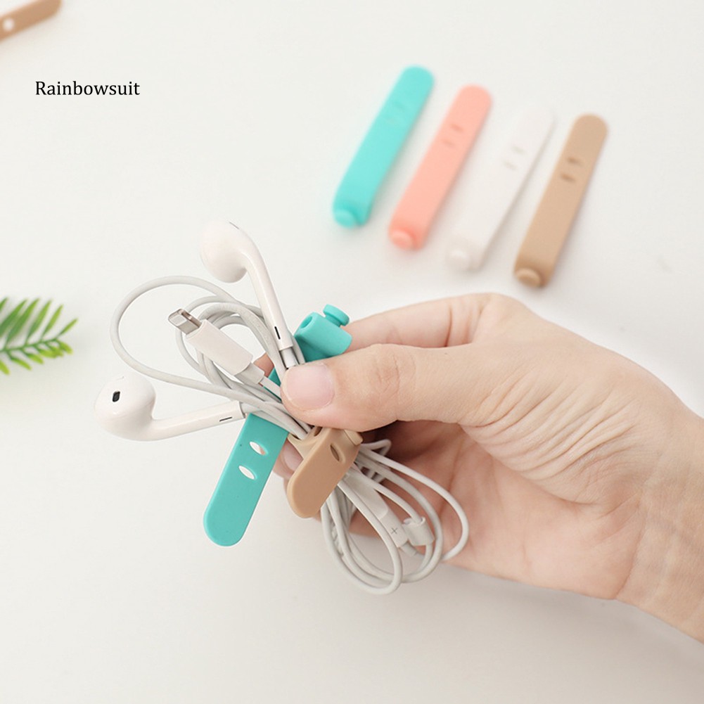 Set 4 dây quấn cáp sắp xếp gọn gàng bằng silicon cao cấp tiện dụng