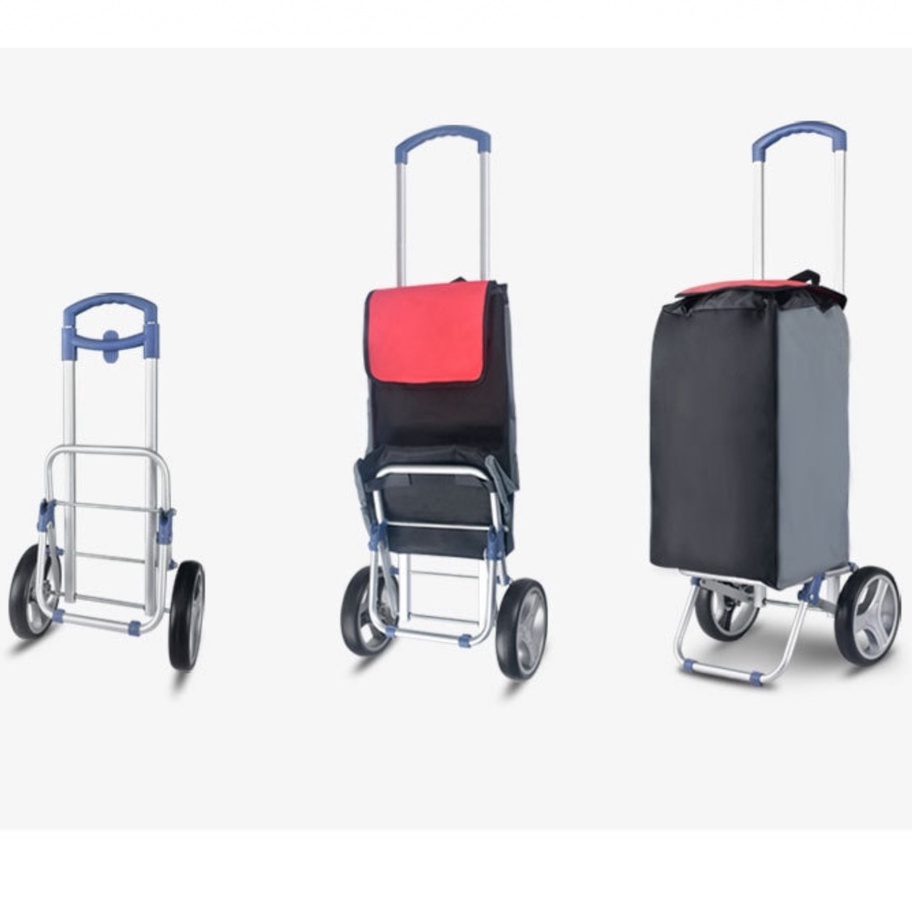 Xe Đi Chợ TOSHUDO , Xe Đi Siêu Thị Bánh Leo Cầu Thang Chất Liệu Hợp Kim Gấp Gọn