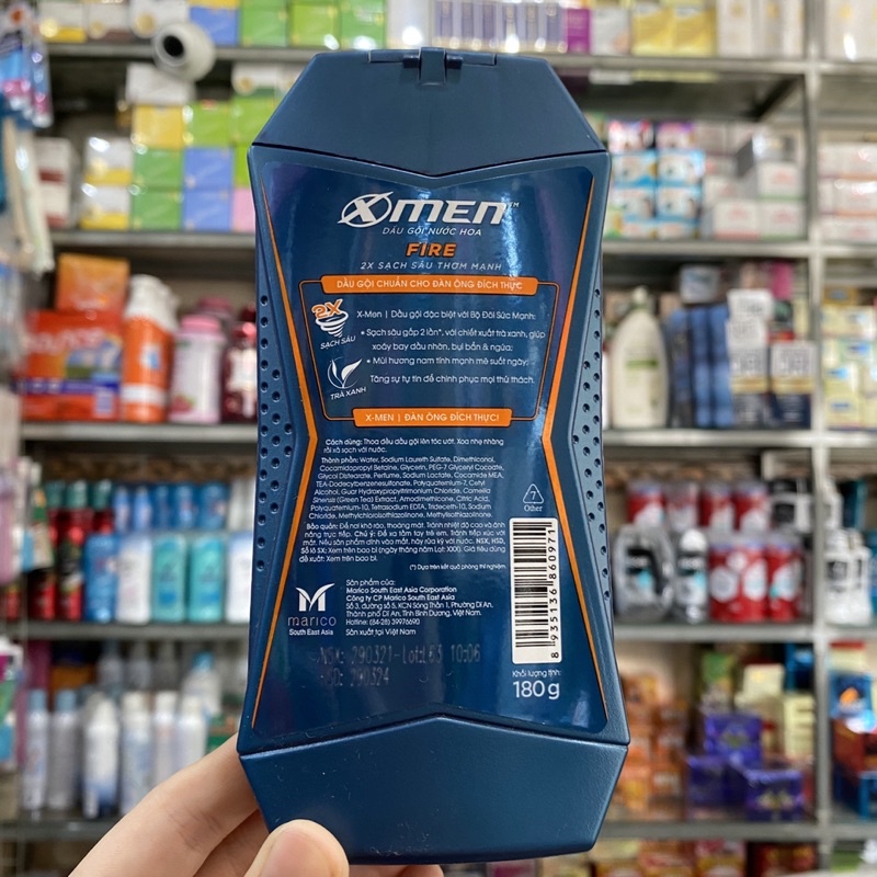 Dầu gội nước hoa X-Men Fire 2x sạch sâu thơm mạnh mẽ 180g