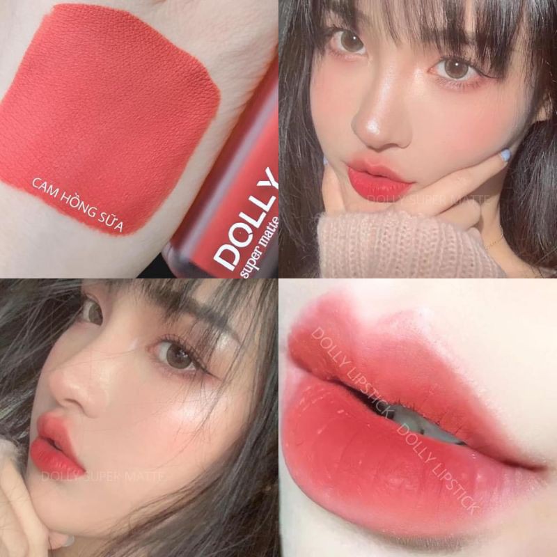 NEW 2021 [Cam Hồng Sữa 06] Son Kem Lì Dolly Super Matte Không Chì Màu Cam Hồng Sữa | BigBuy360 - bigbuy360.vn