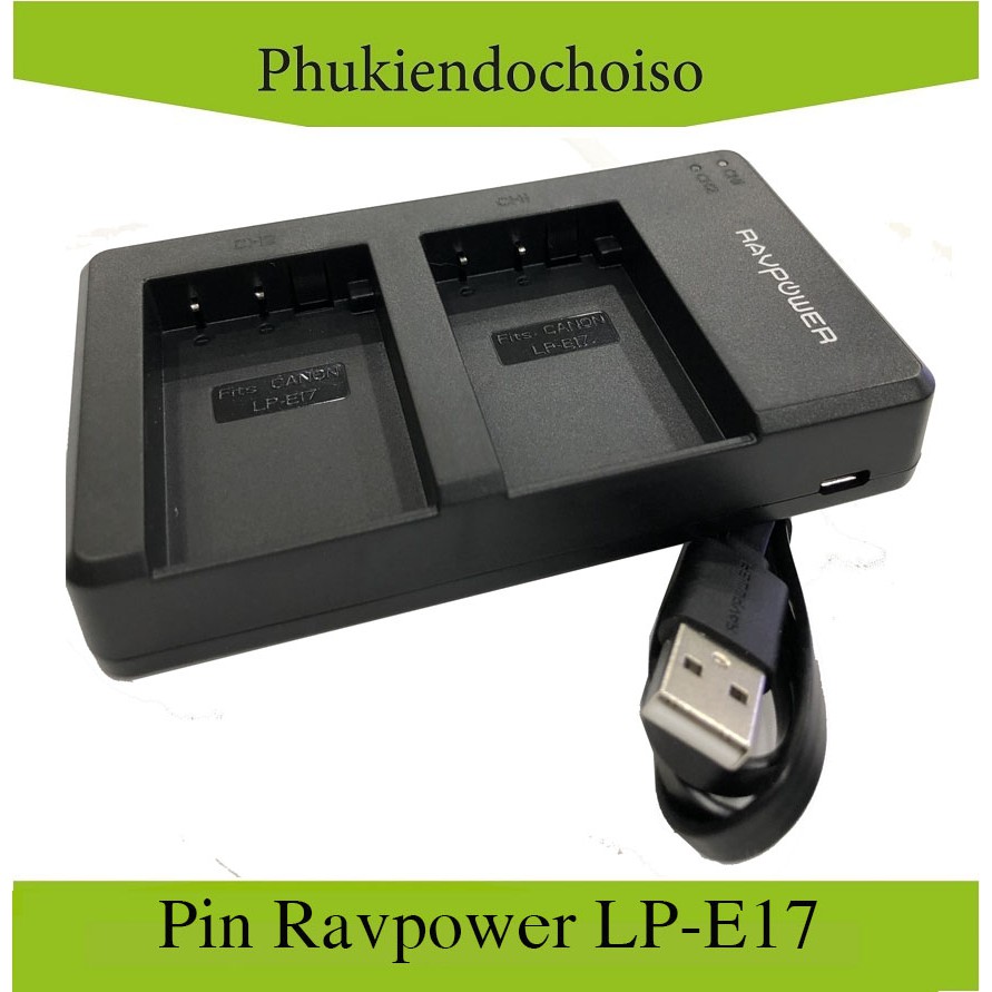 Sạc đôi máy ảnh RavPower cho Canon LP-E17