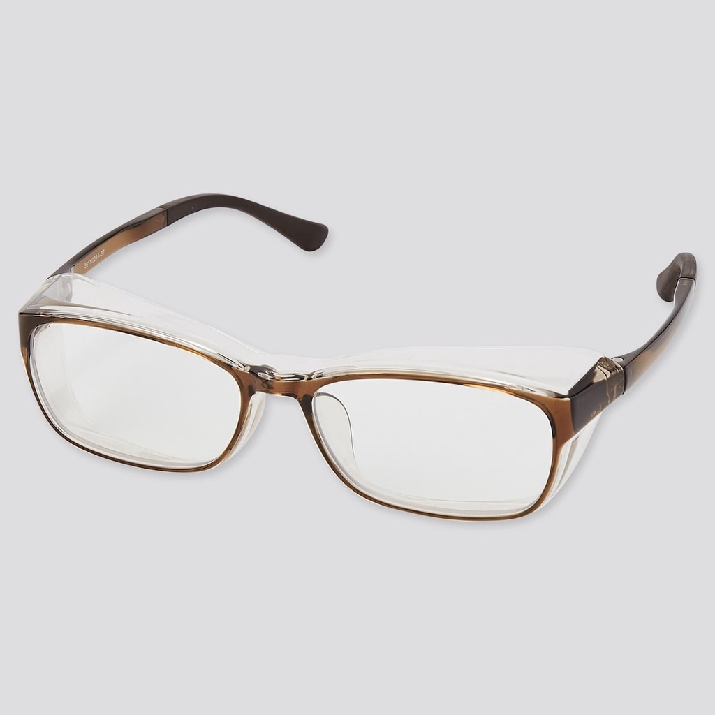 Kính chống bụi Uniqlo UV cut giảm ánh sáng xanh 15% viền nâu