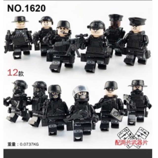 Đồ chơi lắp ráp lego , Đồ chơi cho bé - COMBO 12 LÍNH SWAT