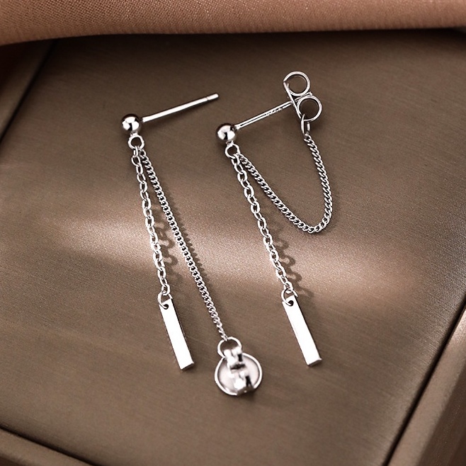 [Augustcloth | AugustJewelry] Bông tai/ Hoa tai hợp kim mắc xích mảnh thanh nhỏ phong cách Hàn Quốc