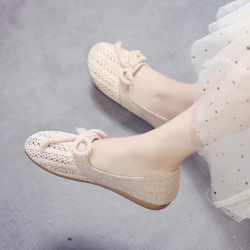 Giày lười đế bằng phong cách Hàn Quốc cho nữ