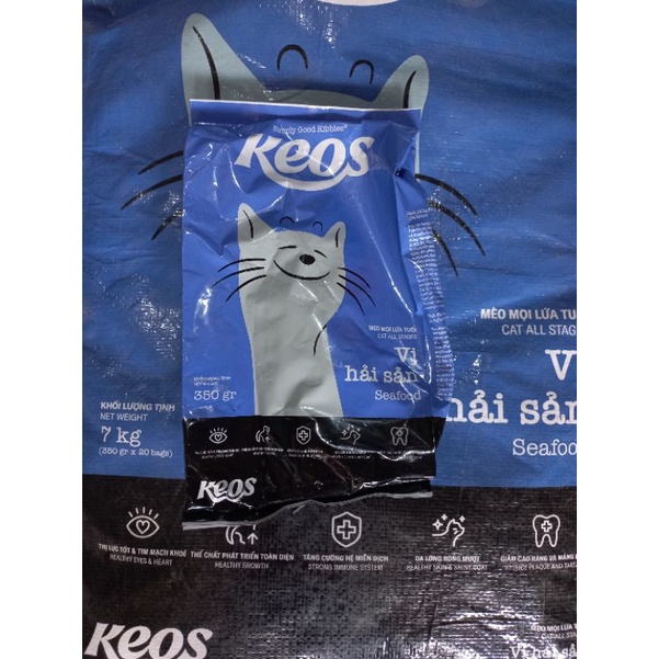 Hạt mèo Keos 350g vị hải sản