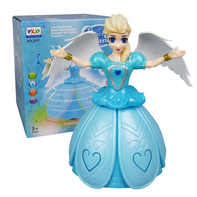 Đồ chơi công chúa Elsa cho bé gái, đồ chơi trẻ em có đèn xoay dễ thương