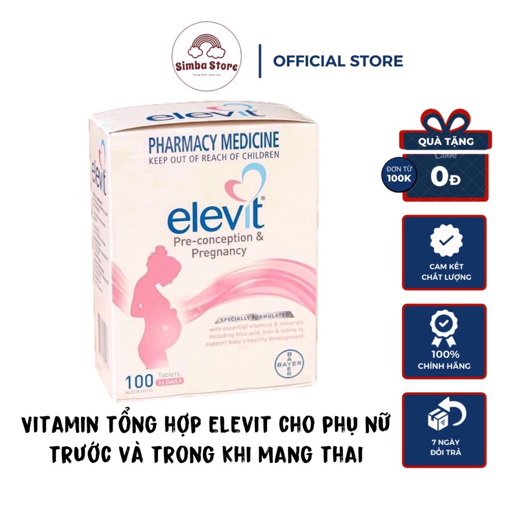 Vitamin tổng hợp elevit cho bà bầubổ sung vitamin sb, c, d, e, b9, canxi - ảnh sản phẩm 1