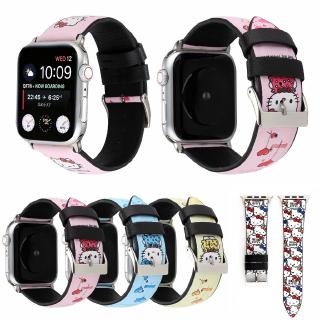 Dây Đeo Bằng Da Mềm In Hình Hello Kitty Cho Đồng Hồ Thông Minh Iwatch Ultra 49mm Series 8/7/6/se/5/4/3/2/1 (41mm/45mm/38mm/40/42/44Mm)