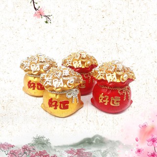 Bao túi đồng xu đỏ, vàng nhỏ xinh tranh trí  tiểu cảnh, bánh kem, để xe hơi ... phong thủy may mắn tài lộc