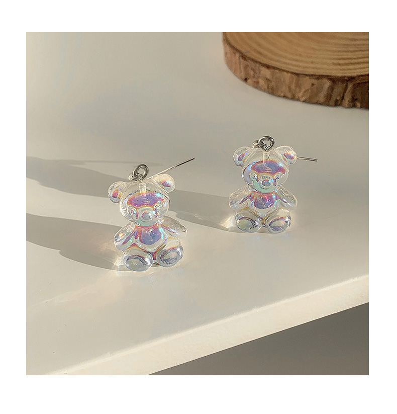 Bông Tai Hình Gấu Đáng Yêu Bằng Nhựa Acrylic Trong Suốt