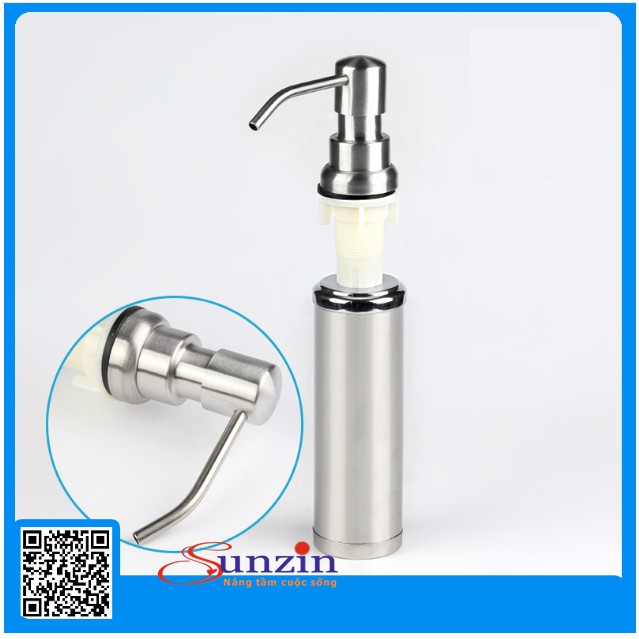 Hộp dầu rửa chén Sunzin, thân inox mờ, ruột nhựa