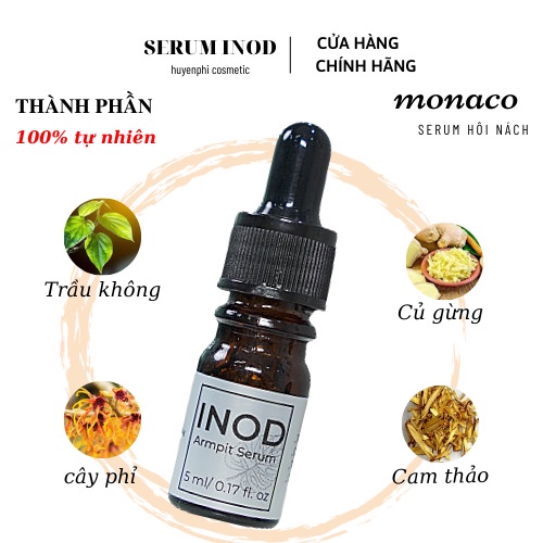 Serum hôi nách  INOD Huyền Phi,tinh dầu hôi nách khử hôi nách, hôi chân, hết thâm sáng da 5ml