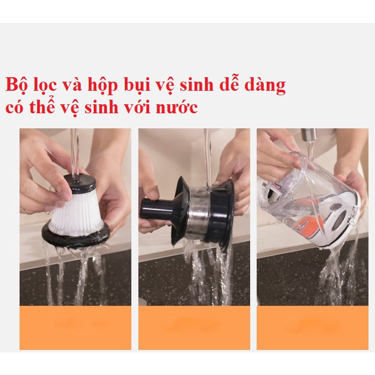 Máy Hút Bụi Cầm Tay Không Dây Happy Bear Pin Rời Hút Bụi Gia Đình Xe Hơi